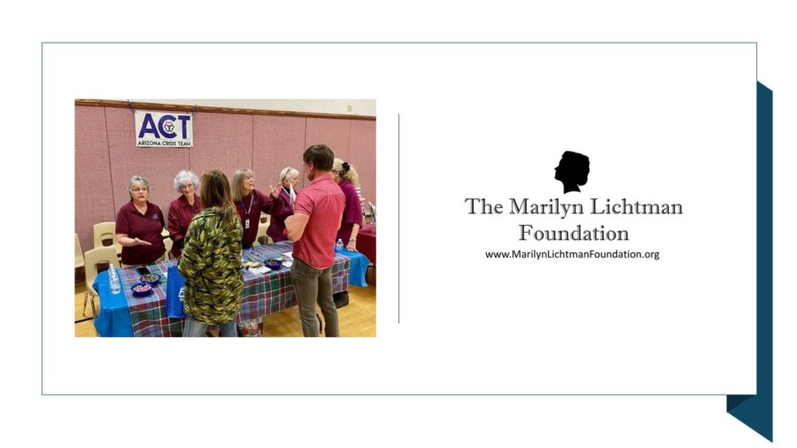 Image of several people.  Logo and text The marilyn Lichtman Foundation www.MarilynLichtmanFoundation.org