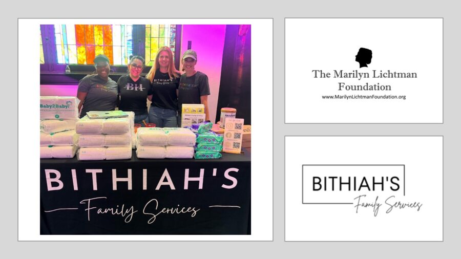 graphic of 4 people and text that says 'Bithiah's Family Services" The Marilyn Lichtman Foundation www.MariyntichtmanFoundation.org BITHIAH'S Family Services