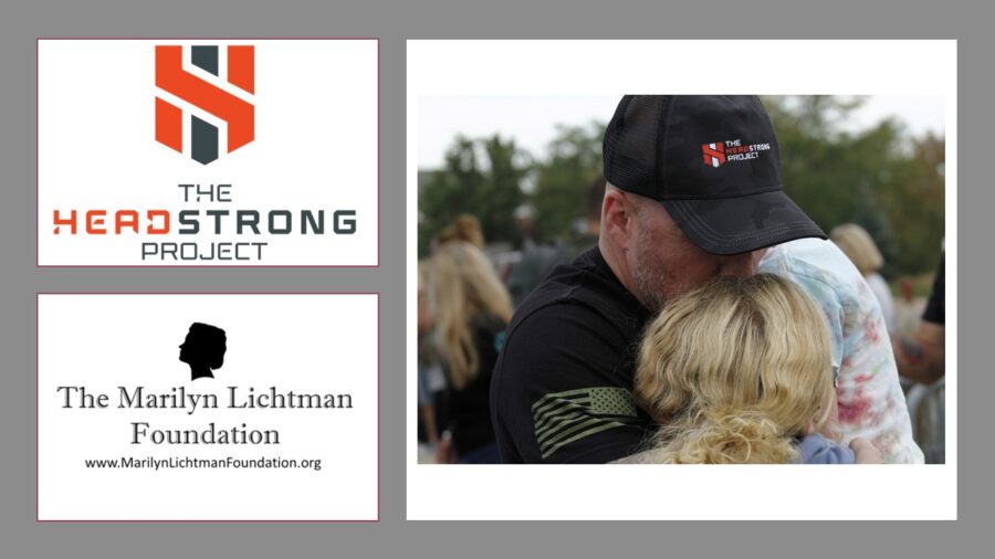 
an image of 2 people, Logo and text that says 'THE HEADSTRONG PROJECT The Marilyn Lichtman Foundation www.MariynlichtmanFoundation.org'

