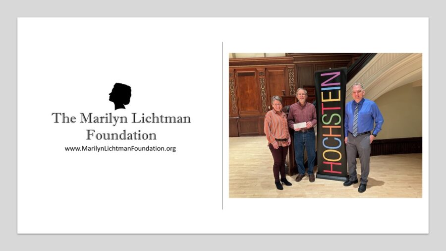 Image of 3 people, text The Marilyn Lichtman Foundation www.MarilynLichtmanFoundation.org