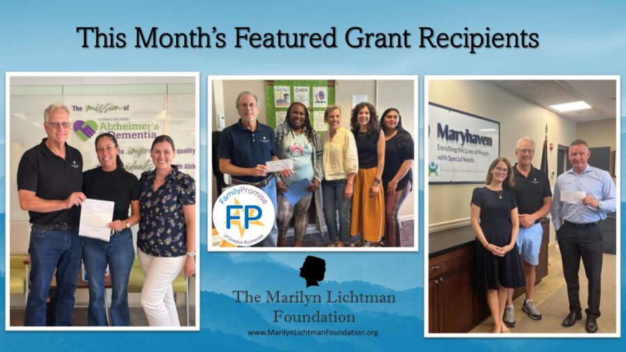 ext : This Month's Featured Grant Recipients, The Marilyn Lichtman Foundation www.MarilynLichtmanFoundation.org Images of several people standing.