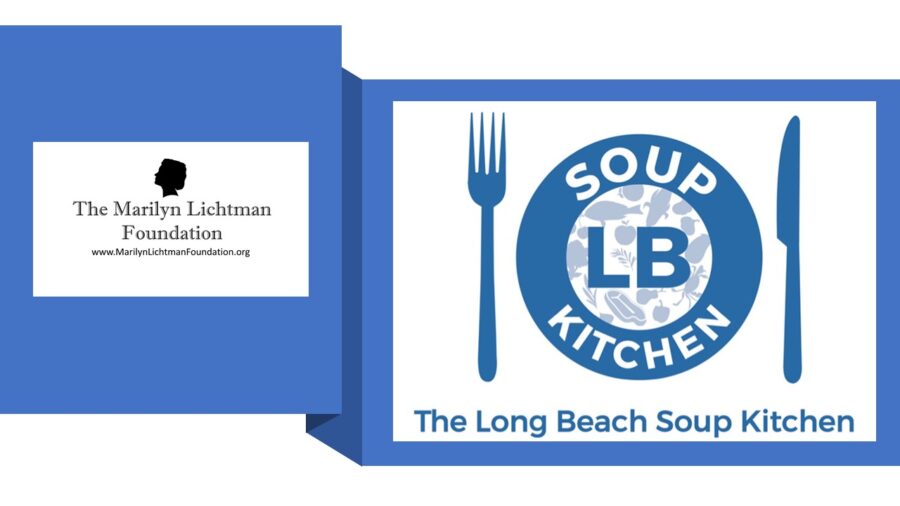 Image of Long Beach Soup Kitchen logo and logo of The Marilyn Lichtman Foundation text www.marilynlichtmanfoundation.org