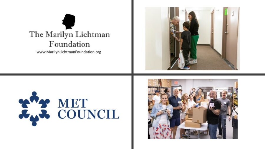 Logo and text The Marilyn Lichtman Foundation www.MarilynLichtmanFoundation.org; Met Council, image of several people.