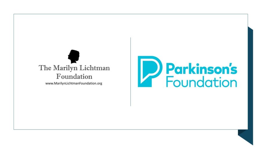 Logo and text Parkinson’s Foundation; The Marilyn Lichtman Foundation www.MarilynLichtmanFoundation.org
