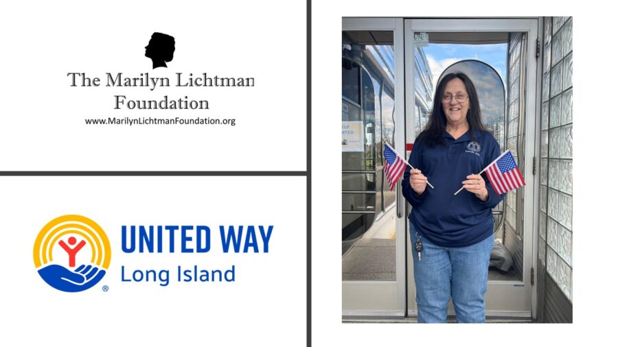 An image of 1 person and text that says 'The Marilyn Lichtman Foundation www.MarilynLichtmanFoundation.org;  UNITED WAY Long Island'